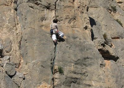 Superb crack climbing on the Castellets. Mark