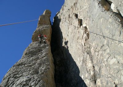 The manificent Edwards Edge 6a. Student climbing
